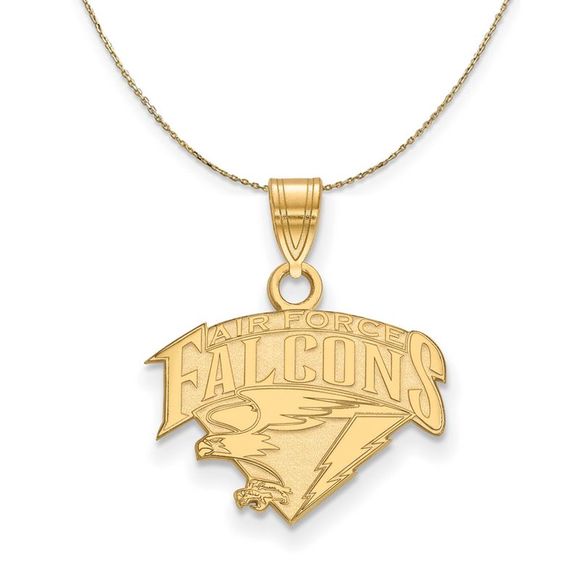 14k Yellow Gold Air Force Academy Small Logo Necklace - 30 Inch